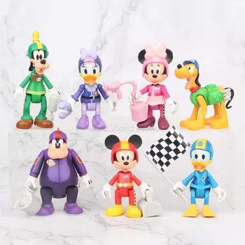 Mickey Mouse Sklepov Lahko Premaknete Minnie Mouse Disney Številke, Donald Duck Prizorišče Dirke Dekoracijo PVC Akcijska Figura, Igrače za Rojstni dan