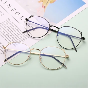Modni očala 2018, ženski ovalne kovinski okvir žensk očala pregledna, jasno očala Očala Moški