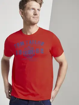 Moška T-shirt Tom Tailor 652056 svetlo poletno telovnik na vsak dan v modi s tiskanje z napisom lepa za delo športni mehko bombažno udobno barve kluba mladih lahkoto športna Fitnes V vratu
