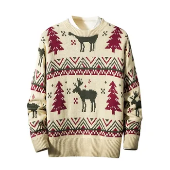 Moški Pulover Božič Modi, Novi Sneg Cvet Tiskanja Krog Vratu Bluzo Dropshipping Moda Delovne Obleke Pozimi Prodaja