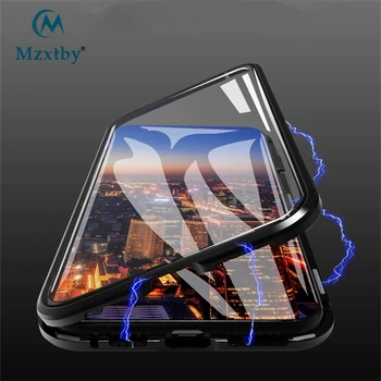 Mzxtby Kovinskih Magnetnih Primeru Dvojno Stranicami Kaljenega Stekla Nazaj Magnet Primerih Kritje za iPhone 6s 6 XR XS MAX X 8 Plus 7 + vitrina