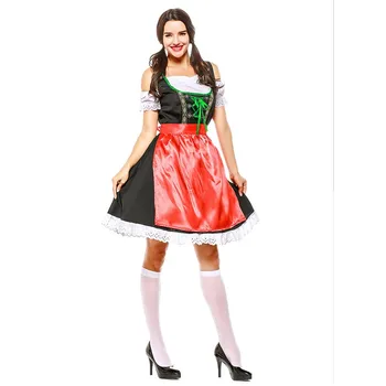 Nemčija Oktoberfest Dirndl Natakarica Kostum Halloween Bavarski Carnival Party Cosplay Pivo Dekle Devica Fancy Oblačenja