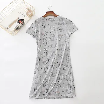 Nightdress ženske bombaž risanka pižame kratek rokav sleepwear velik obseg priložnostne more 2020 moda nightgown