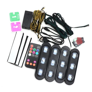 Niscarda Avto LED Zvezdnato Stopala Svetlobe USB Vzdušje Okolja DJ Mešani Barvit Glasbeni Zvok Glasovni Nadzor Laser Lučka