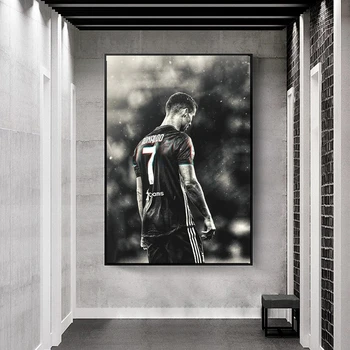 Nogometni Šport Star Cristiano Ronaldo Retro Poster Tiskanje Igralec Platno Slikarstvo Soba Stenskih Slikah, Doma Dekoracijo Cuadros