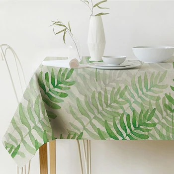 Nordijska moderno perilo, bombaž kvadratnih zelenih listov prtom kritje krpo mizico kritje krpo jedilno mizo krpo soba dekoracijo
