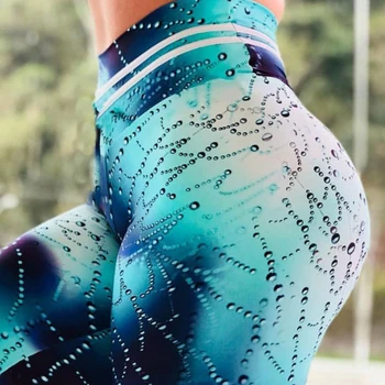 NORMOV Modne Dokolenke Ženske Fitnes Legging Vaja Za Ženske Vodne Kapljice, 3D Print Legging Visoko Pasu Potisnite Navzgor Uvježbavanje Hlače