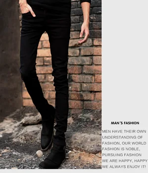 Novo leto 2020 Moda za moške skinny jeans moške, najstniki ulične hlače za moške stretch vitek noge moške korejski fantje črne hlače