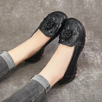 Oblikovalec cvet ženski hotsale loafers pravega usnja ženske stanovanj oxford obutev ženska obutev