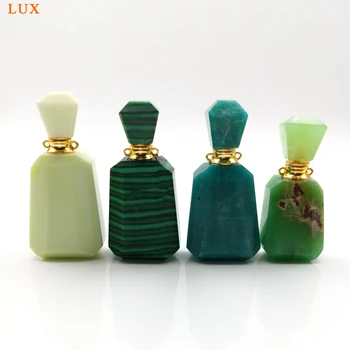 Obrazi malahit aquamarines tehtnica Naravnih Draguljev kamen Stekleničke Parfuma zelena agates obesek za ženske ogrlico, zaradi česar
