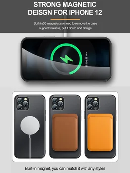 Ohišje Za iPhone 12 Pro Max 12 Mini Primeru Za Magsafe Brezžični Polnilnik Shockproof Silikonski Okvir Motnega Stekla z Magnetnim pokrovom Nazaj
