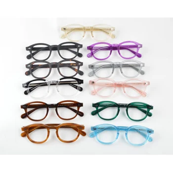 Optičnih Očal Okvir Johnny Depp Očala Moški Ženske Vintage barve Acetat Očal Okvir Pregleden objektiv najvišje Kakovosti 006-3