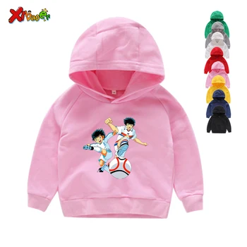 Otroci Hoodies Sweatshirts Anime Captain Tsubasa Hoodies Otrok, Prosti čas Dolge Rokave Fantje Nogometni Gibanja Sweatshirts 2T-8T