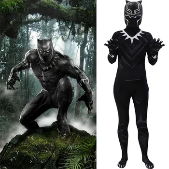 Otroci Odrasli Moški Ženske Black Panther Kostum Cosplay Otrok, Cosplay Kostum Jumpsuit Bodysuit Halloween Party