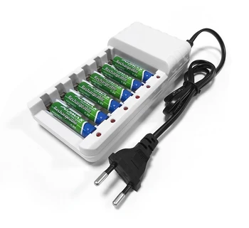 PHOMAX N601W 2,4 V EU S kablom batteris polnilnik 6-reža za LED zaslon pametni Ni-MH / Ni-Cd baterije AA AAA polnilne baterije hitro polnilnik