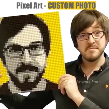 Pixel Art MOC Nastavite Mozaik po Meri Foto DIY Barvanje Z Število Zasebnih Meri Načrtovanje, Gradnjo Blokov, 50 x 50 Klinov Ustvarjalno Darilo