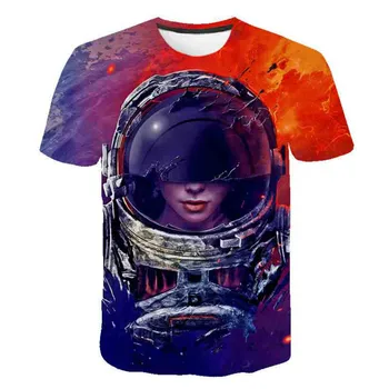 Poletje 2020 3D otroke prostora za nove T-shirt astronavt T-shirt vesoljsko ladjo T-shirt 3D raketa Homme vrhovi T-shirt，otrok obrabe