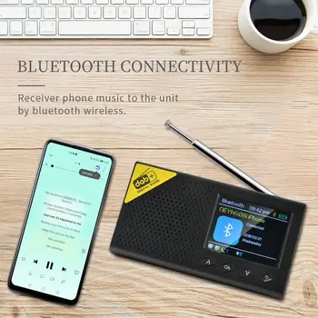 Popolnoma Nova in Visoke Kakovosti Prenosni Bluetooth Digitalni Radio DAB/DAB+ in Sprejemnik FM za ponovno Polnjenje Lahki Domov Radio