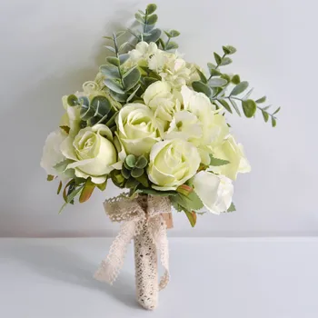 Poročni Šopek Cvetja Zveze Pribor Majhne Poročne Šopke Svilenih Vrtnic za Družice Doma Dekoracijo