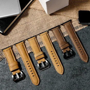Pravega Usnja trak Za Apple Watch Band 44 mm 40 mm iWatch band 38 mm 42mm Retro watchband pulseira Apple gledati serije 5 4 3 2