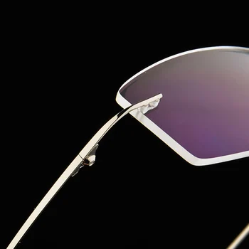 Prilagodljiv Pomnilnik Titana Rimless Očala Okvir Ženske Moški Lahki Optičnih Očal Oculos De Grau Očal Okvir s127