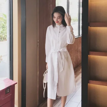 Priljubljena Spomladi Leta 2019 Dolgo Nabrano obleko Poletje Priložnostne Ženske Visoko Pasu Elascity brezplačna dostava