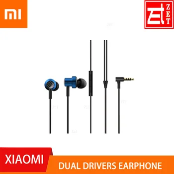 Prvotne Xiaomi Dvojno Gonilniki za Slušalke 3.5 mm Slušalke HiFi Globok Bas Žično Nadzor Magnetni Čepkov Slušalke z Mikrofonom