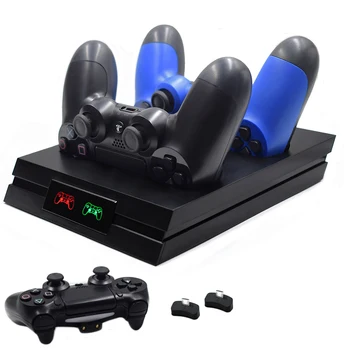 PS4 Pro Slim Brezžični Palčko Polnilnik z Dvojno LED Hitro Polnjenje Dock Postajo za Sony Playstation 4 Slim Pro Krmilnik