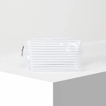 PVC kozmetični vrečko, sijajni, patentna zadrga prostor, bela