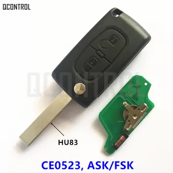 QCONTROL Daljinski Ključ Avtomobila Zaklepanje Vrat za CITROEN C2 C3 C4 C5 Berlingo Picasso brez ključa (CE0523 VPRAŠATI/FSK, 2 Gumba, HU83)