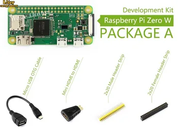 Raspberry Pi Nič W Paket Osnovni Komplet za Razvoj Mini HDMI na HDMI Adapter Micro USB OTG Kabel in 2x20-pin pinheader trakovi