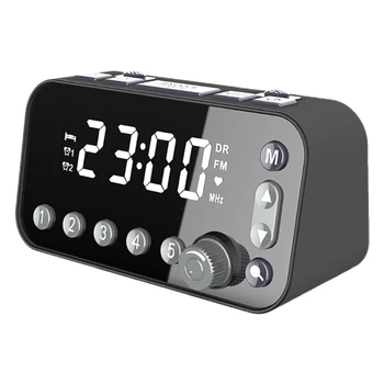 Retro Postelji Digitalni Alarm Ura LED Velik Zaslon, DAB/FM Radio z Dvojno Budilka