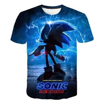 Risanka Sonic Hedgehog T-majica otroška T-shirt Fant Oblačila Tiskanje Harajuku majica s kratkimi rokavi Dojencek Poletnih Vrh
