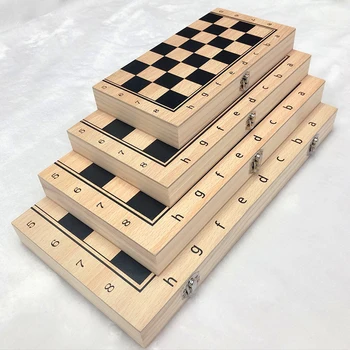 Ročno Izdelani Leseni Zložljivi Mednarodna Potovanja Chess Set Šah Igre Igrača 4 Velikosti