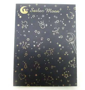Sailor Moon Pozlačenega Zvezek Black Zvezek List Cosplay Anime Odraslih Knjiga Študent Ljubitelje za Šolsko Božično Darilo