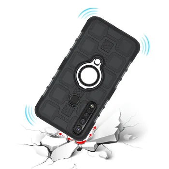 Shockproof Oklep Primeru Za Motorola E6 G8 Plus Hrbtni Pokrovček Moto Eno tožbo Vizijo TPU+PC 2v1 Silikonski Zaščitni