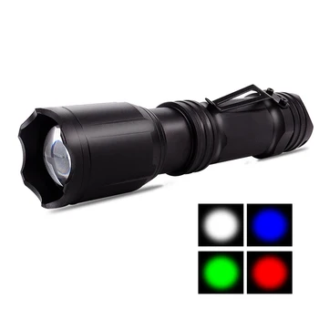 SL-A101 350LM LED+RGB 4-Barve Zoomable Svetilka USB Polnilna LED Svetilko Nepremočljiva Tabor Lučka Lučka Luč Žaromet