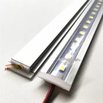 Smarstar 0,5 m 12V 5050 LED bar Vgrajeni Skrite Aluminija Lupine Mlečno Jasno Trd LED Trak Svetlobe 50 cm LED Luči, LED Edge Osvetlitev