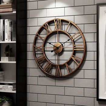 Sodobno minimalistično stenske ure Nordijska dnevna soba kovanega železa ustvarjalne ure Ameriški modni dom spalnica tiho ura