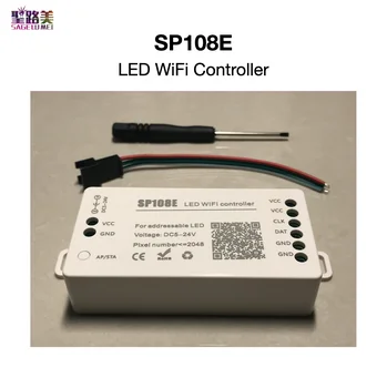 SP108E LED WiFi Krmilnik (Nova Verzija) DC5~24V Pixel Število≤2048 Pametni telefon Android, iOS APP, Nadzor Prostor za LED
