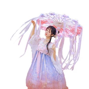 Suncobran lolita ročno izdelane dekle sakura Kitajski slog starih tassel traku naoljen papir dežnik paraguas sombrilla parapluie femme
