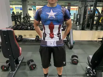 Superheroj cosplay kostum športnih t-shirt moški stiskanje t-shirt 3d tiskanje kratkimi rokavi moški hitro sušenje t-shirt 2020 nova