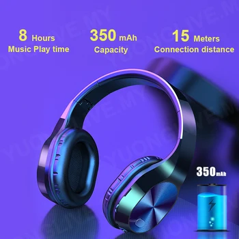 T5 Gaming Brezžične Slušalke Dodatno Bas in Stereo Zvoka Gaming Slušalke z Mikrofonom 3,5 mm Bluetooth Slušalke Bluetooth Slušalke
