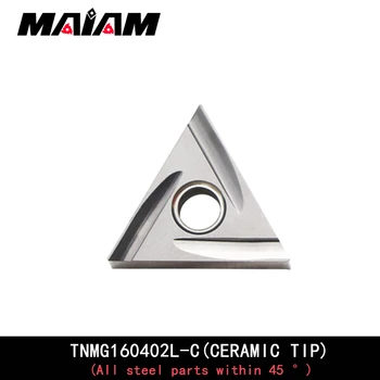 TNMG1604 TNMG160402 TNMG160404 levo vstavite desno vstavite trikotni utorov Keramični semifinishing za nerjavečega jekla, aluminija