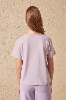 Trendyol Natisnjeni Semi - Fitted Pletene T-Shirt TWOSS20TS0203