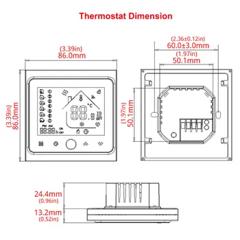 TUYA 95~250V Brezžični Programabilni WIFI Krmilnik Termostat Temperature električna Talna Ogrevanja Deluje z Alexa googlova Domača stran