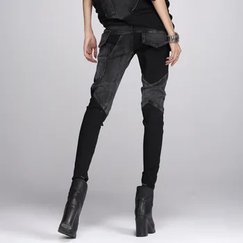 TWOTWINSTYLE Traper Hlače Za Ženske Mozaik Zadrgo Žep Plus Velikost Svinčnik Jeans Pomlad 2020 Ženska Moda Harajuku Oblačila