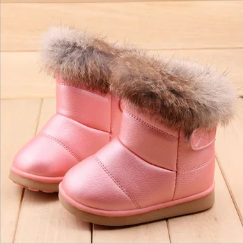 UDOBEN OTROCI Pozimi toplo dekleta sneg škornji, čevlji za otroke baby čevlji čevlji pu usnje mehko dno sneg škornji za dojencek dekliška