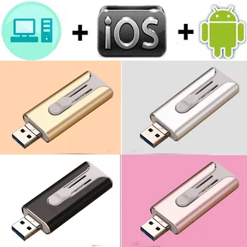 USB Flash Disk USB Pendrive za iPhone Xs Max X 8 7 6 iPad 16/32/64/128 GB, Memory Stick, USB Ključ MFi Pero disk 256gb USB 3.0