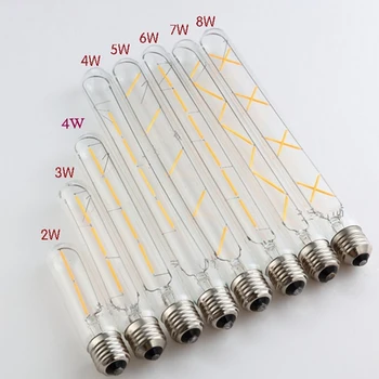 Vintage LED Edison Žarnica T185/T225/T300 2/3/4/5/6/7/8W 110-130V ali 220-240V E27 Volframove Žarnice Cev Spiralna